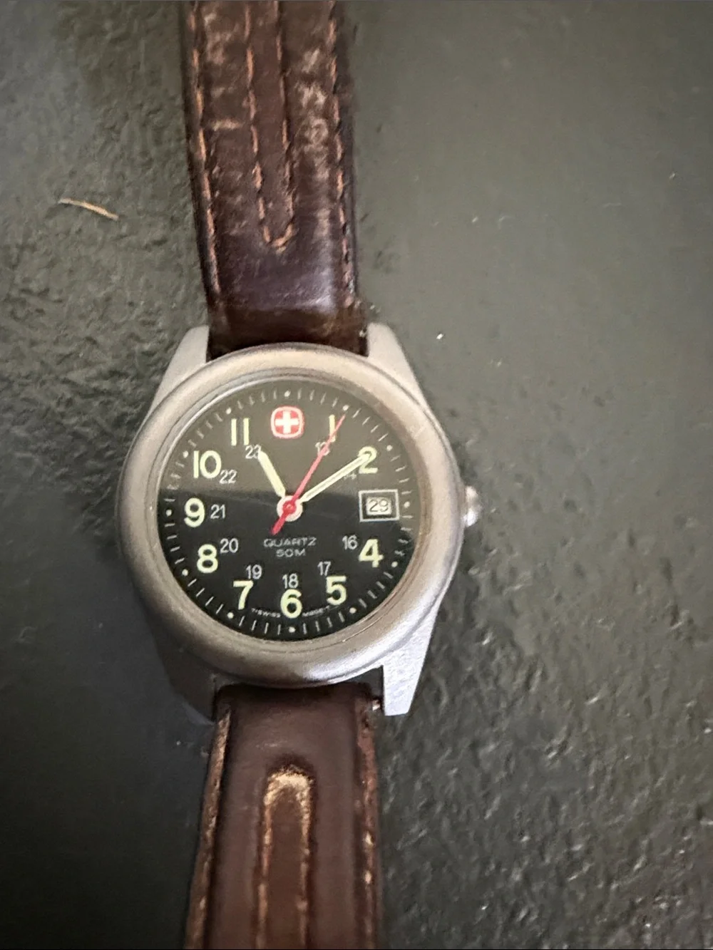 Wenger Marlboro Unisex Watch - Leather Strap, glow Dial